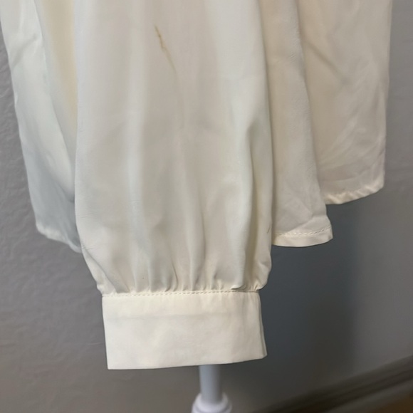 213 Industry Vintage NWT Blouse with metal accents on collar tie size L, 22” p2p - Picture 5 of 9